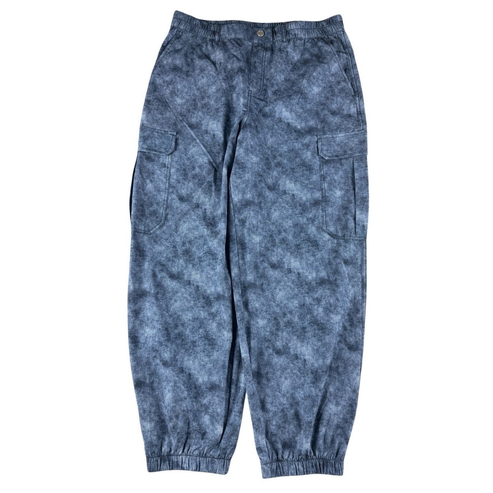 Halara Womens Cargo Jogger Pants Blue Acid Wash Stretch Casual Size L - Picture 3 of 13